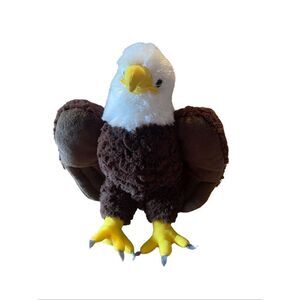Wild Republic White Brown Yellow Bald Eagle Realistic Stuffed Animal Plush Toy
